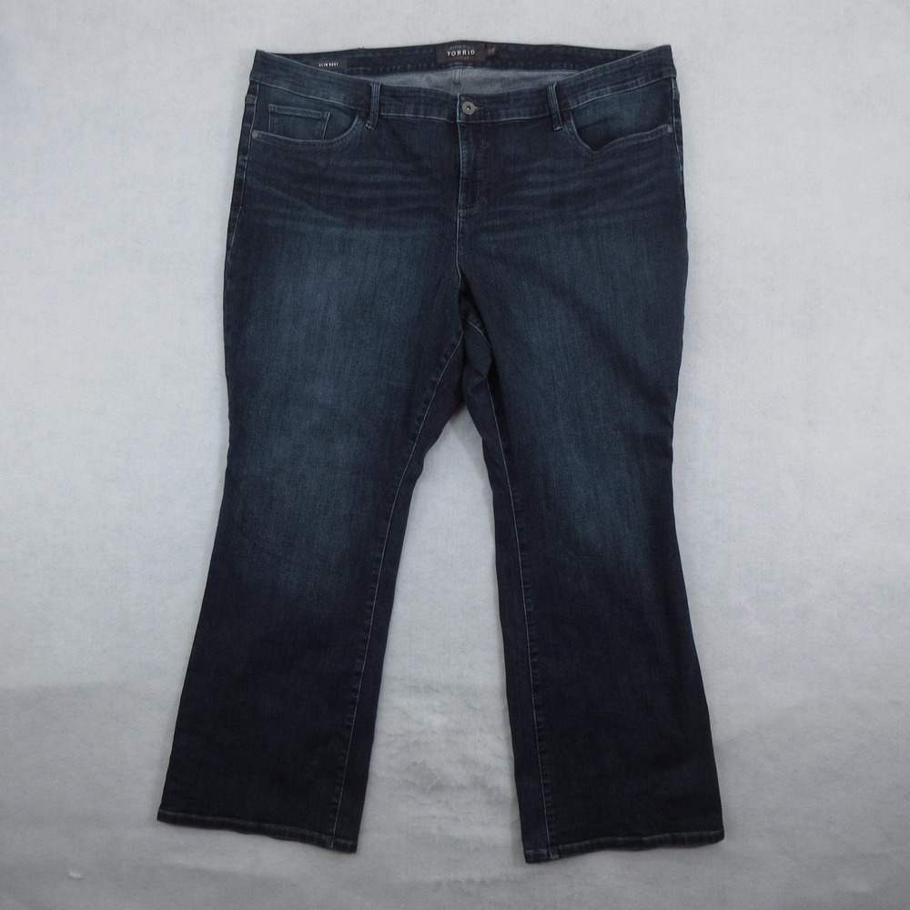 Torrid Jeans Womens 26R Blue Dark Wash High Rise Slim Bootcut Stretch Denim Plus
